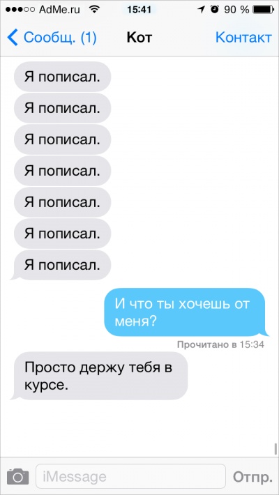 Если бы коты писали СМС